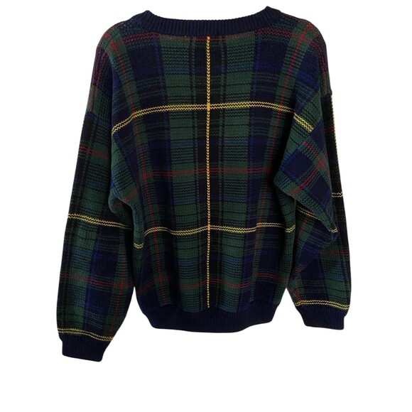 Vtg IZOD Blue Green Pullover Sweater Casual Work Golf 46" Chest - Picture 5 of 8